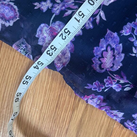 LOFT Floral Smocked Tiered Maxi Dress Cottagecore Shabby Chic Size 12 - Picture 5 of 6